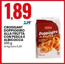 Eurospin CROISSANT DOPPIOGIRO ALLA FRUTTA CON PESCA E ALBICOCCA offerta