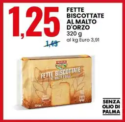Eurospin FETTE BISCOTTATE AL MALTO D'ORZO offerta