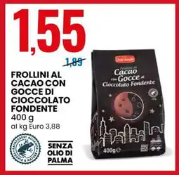Eurospin FROLLINI AL CACAO CON GOCCE DI CIOCCOLATO FONDENTE offerta