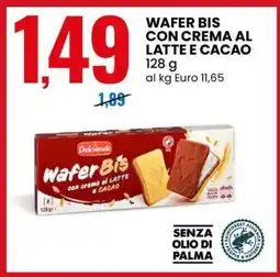 Eurospin WAFER BIS CON CREMA AL LATTE E CACAO offerta