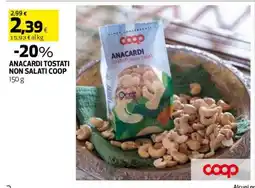 Coop ANACARDI TOSTATI NON SALATI COOP offerta