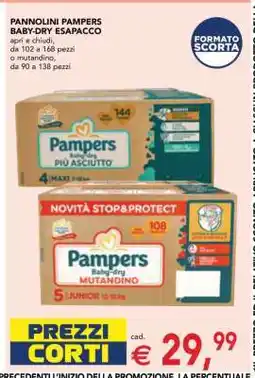 Esselunga PANNOLINI PAMPERS BABY-DRY ESAPACCO offerta