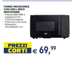 Esselunga FORNO MICROONDE CON GRILL BEKO MGF23300B2 offerta