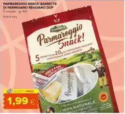Tigre Parmareggio snack! barrette di parmigiano reggiano dop offerta