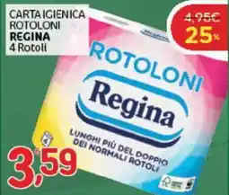 Crai Carta igienica rotoloni REGINA offerta