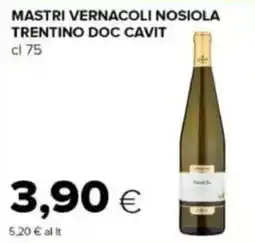 Tigre Mastri vernacoli nosiola trentino doc cavit offerta