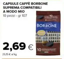 Tigre Capsule caffè borbone suprema compatibili a modo mio offerta