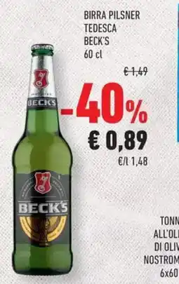 Conad Birra Pilsner Tedesca Beck's offerta