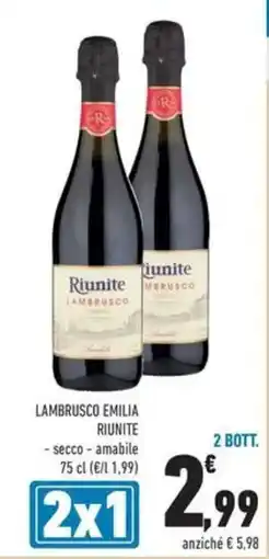 Conad Lambrusco Emilia Riunite offerta