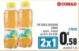 Conad Thè senza zucchero conad offerta