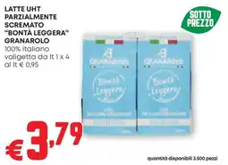 Pam Latte uht parzialmente scremato "bontà leggera" granarolo offerta
