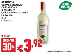Pam Aragosta Vermentino DOC di Sardegna o Frizzanti cantina Santa Maria la palma offerta