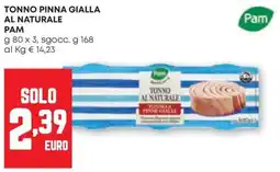 Pam Tonno pinna gialla al naturale Pam offerta