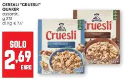 Pam Cereali "Cruesli" Quaker offerta