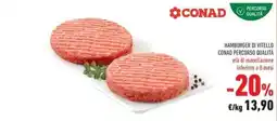 Conad Hamburger di vitello CONAD Percorso Qualità offerta