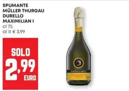Pam Spumante Müller Thurgau Durello Maximilian I offerta