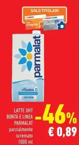 Conad Latte uht bontà e linea Parmalat offerta