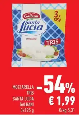 Conad Mozzarella Tris Santa Lucia Galbani offerta