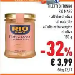 Conad Filetti di tonno Rio mare offerta