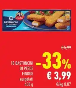 Conad 18 Bastoncini di pesce Findus offerta