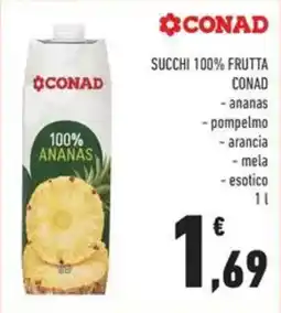 Conad Succhi 100% frutta conad offerta