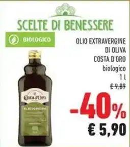 Conad Olio extravergine di oliva costa d'oro biologico offerta