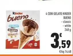 Conad 4 Coni gelato kinder bueno offerta