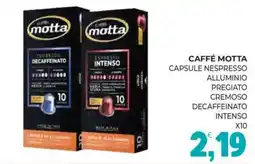 Eté Caffé Motta Capsule Nespresso Alluminio Pregiato Cremoso Decaffeinato Intenso offerta