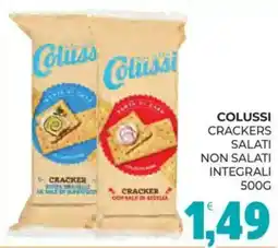 Eté Colussi crackers salati non salati integrali offerta