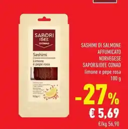Conad Sashimi di salmone affumicato norvegese Sapor&Idee Conad offerta