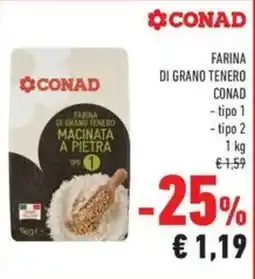 Conad Farina di grano tenero Conad offerta