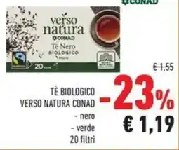 Conad Tè biologico verso natura Conad offerta