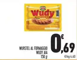 Conad Wurstel al formaggio wudy Aia offerta