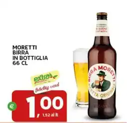 Extra Supermercati Moretti birra in bottiglia offerta