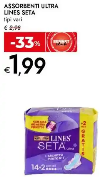 Bennet Assorbenti ultra LINES SETA offerta