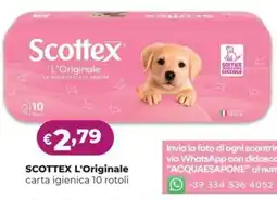La Saponeria SCOTTEX L'Originale carta igienica 10 rotoli offerta