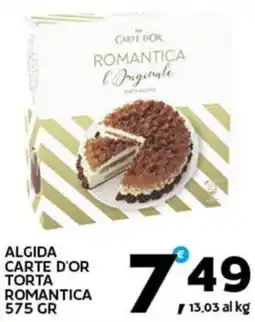 Extra Supermercati Algida carte d'or torta romantica offerta