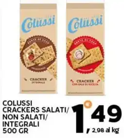 Extra Supermercati Colussi crackers salati/ non salati/ integrali offerta