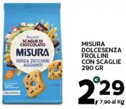 Extra Supermercati Misura dolcesenza frollini con scaglie offerta