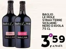 Extra Supermercati Baglio le mole syrah terre siciliane/ nero d'avola offerta