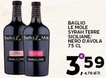 Extra Supermercati Baglio le mole syrah terre siciliane/ nero d'avola offerta