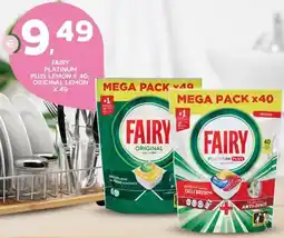 Extra Supermercati Fairy platinum plus lemon x 40/ original lemon x 49 offerta