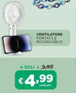 La Saponeria Ventilatore portatile ricaricabile offerta