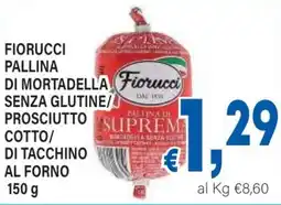 DEM Fiorucci pallina di mortadella senza glutine/ prosciutto cotto/ di tacchino al forno offerta