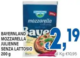 DEM Bayernland mozzarella julienne senza lattosio offerta