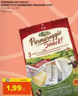 Tigre Amico GranTerre Parmareggio snack! barrette di parmigiano reggiano dop offerta