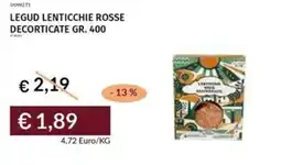 Prezzemolo e Vitale Legud lenticchie rosse decorticate offerta