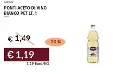 Prezzemolo e Vitale Ponti aceto di vino bianco pet offerta