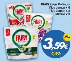 Franzy's FAIRY Caps Platinum Plus Lemon x15 Plus Lemon x12 Miracle x10 offerta