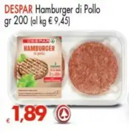 Despar DESPAR Hamburger di Pollo offerta